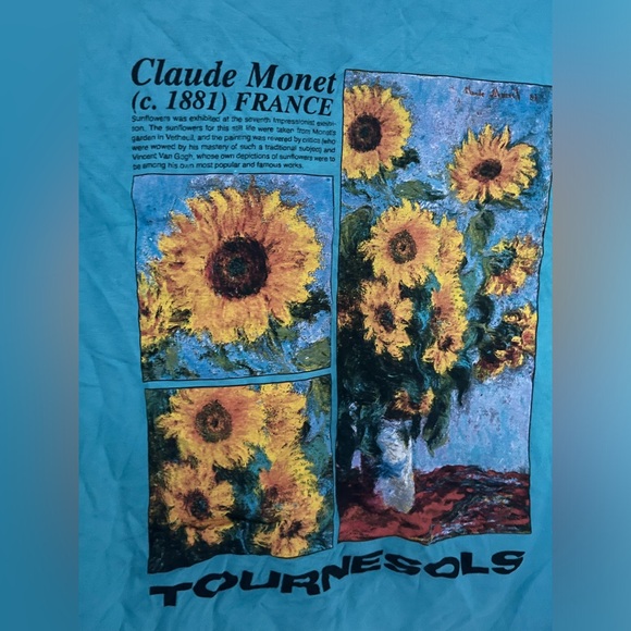 Monet Tournesols - cotton crop tshirt - Picture 3 of 4